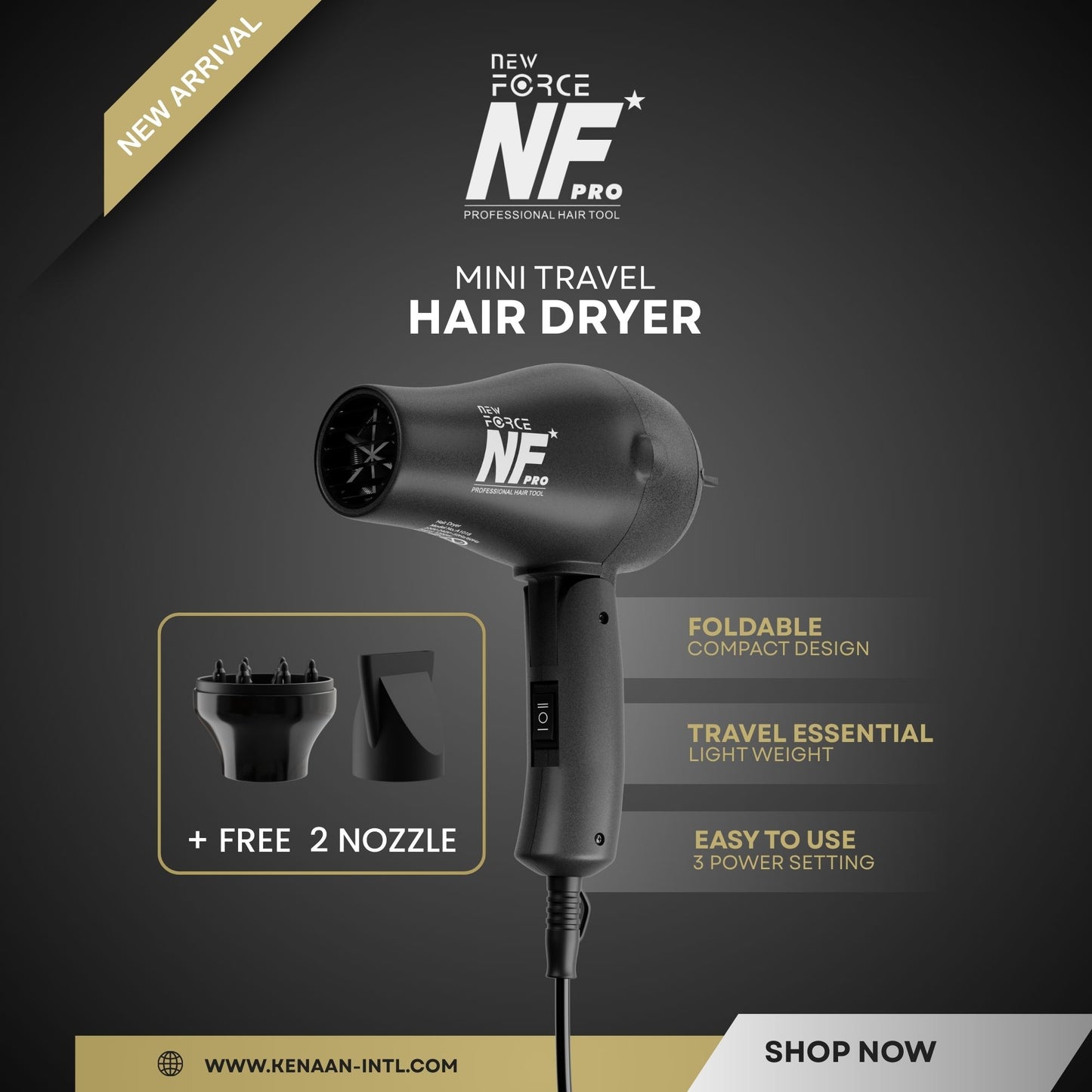 New Force Pro Hair Dryer 1200 Watts Power