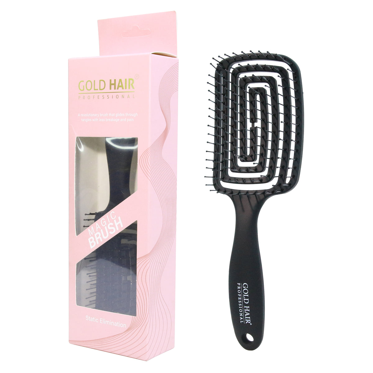 Gold Hair Professional Magic Brush - Black