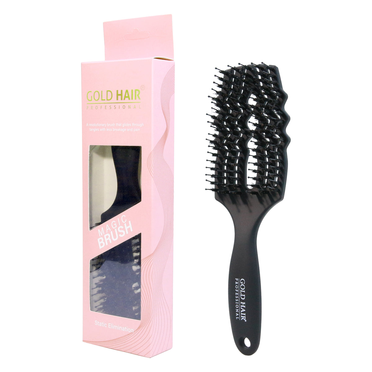 Gold Hair Professional Magic Brush - Black