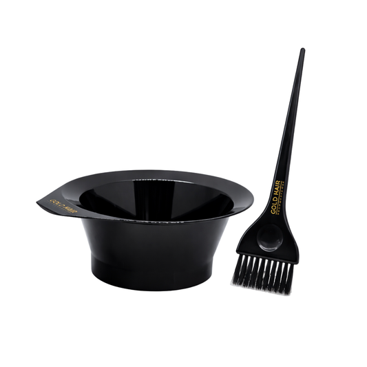 Gold Hair Professional Hair Dye Brush & Bowl - Set, Black