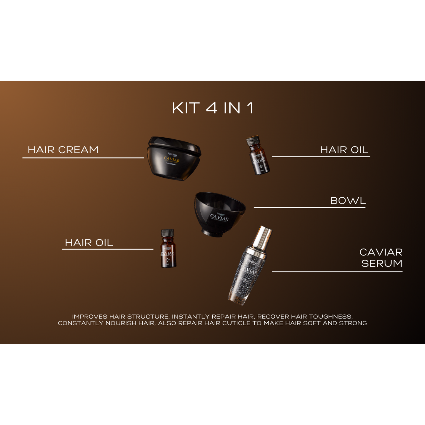 Applying Hairplexx Caviar Anti-Aging Hair Treatment for Healthy Hair