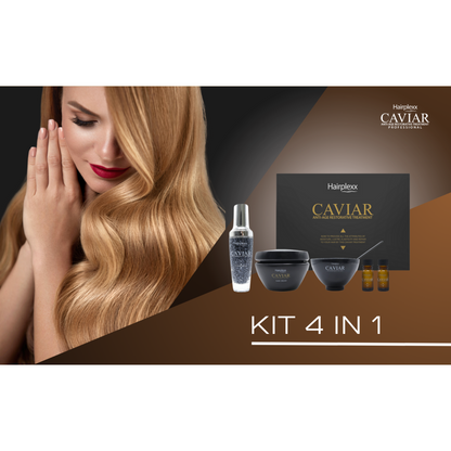 Applying Hairplexx Caviar Anti-Aging Hair Treatment for Healthy Hair