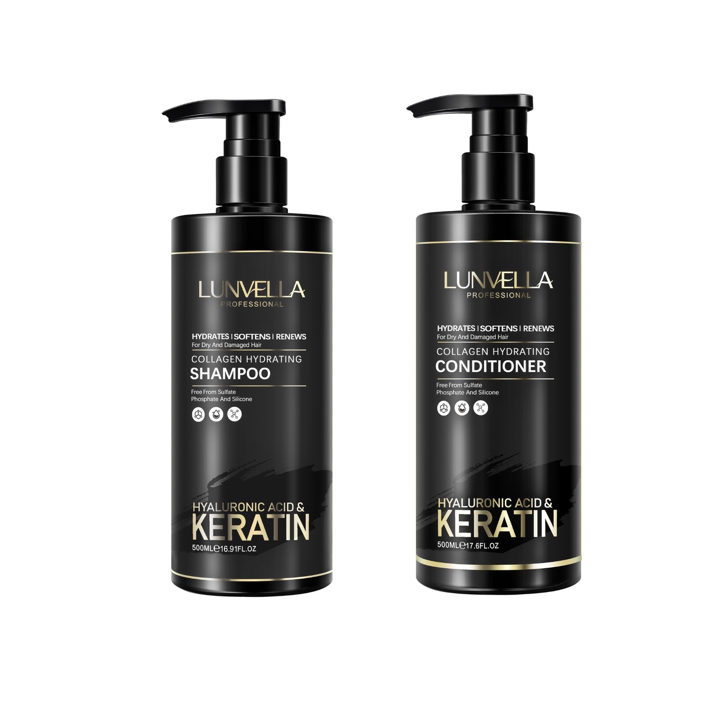 LUNVELLA Collagen Hydrating Shampoo & Conditioner Set