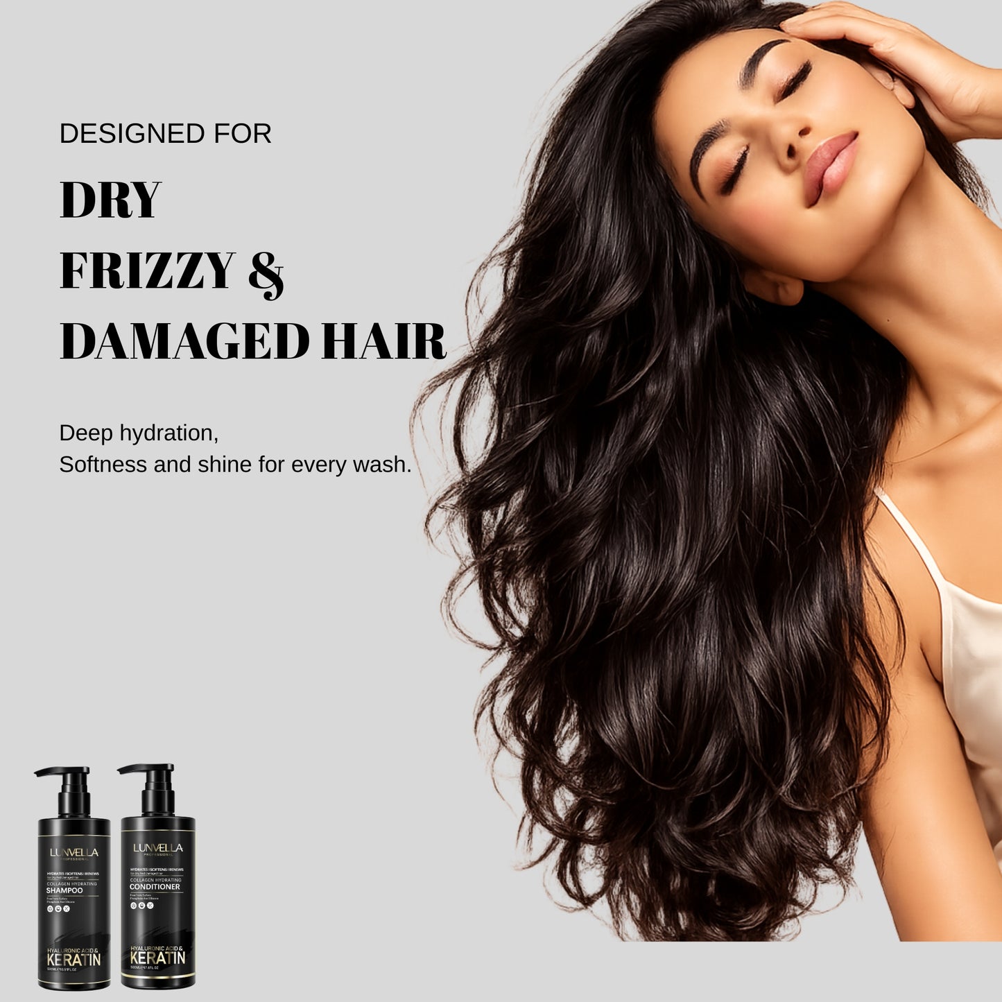 LUNVELLA Collagen Hydrating Shampoo & Conditioner Set