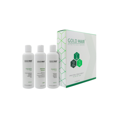 Gold Hair Protein Treatment For All  Hair Types Kit