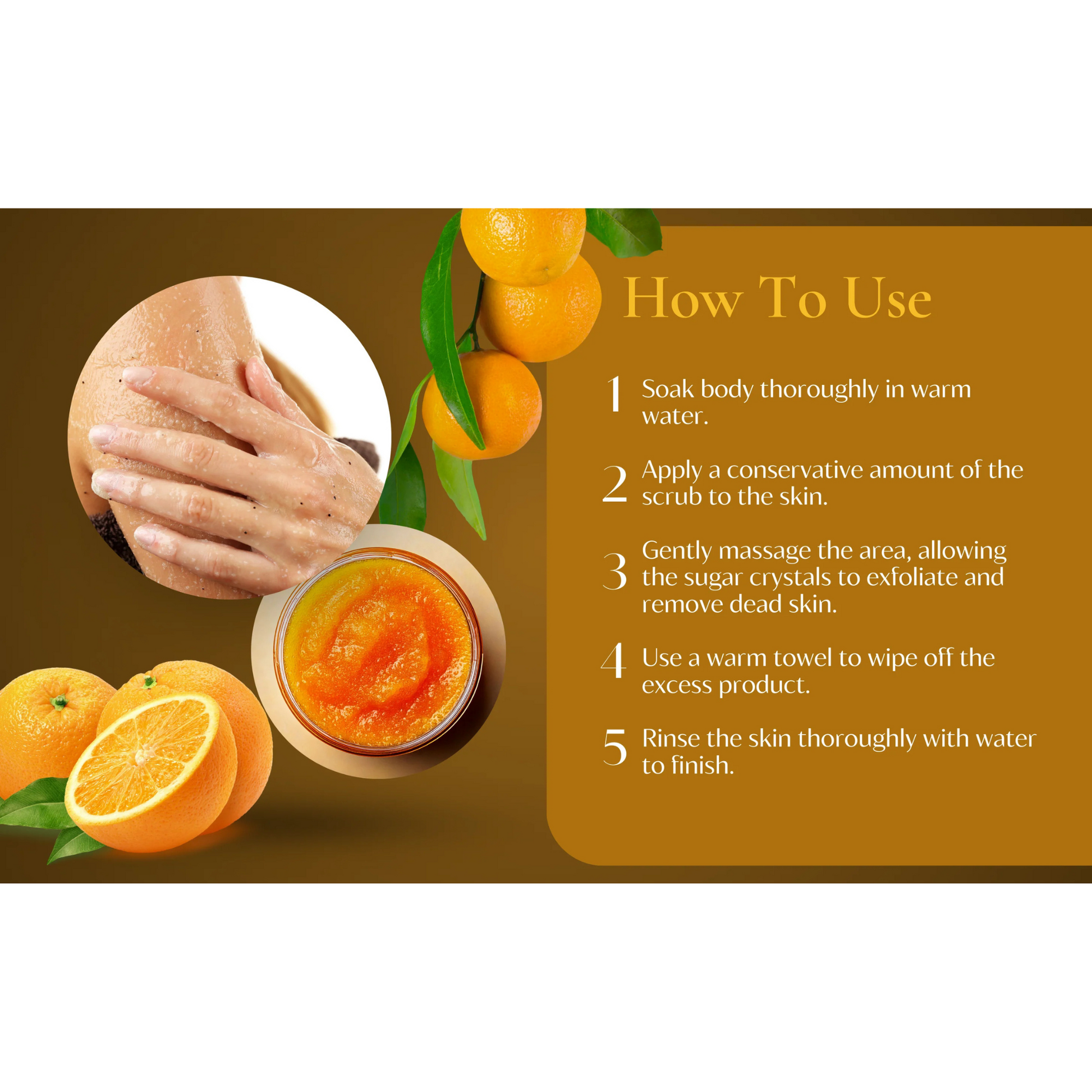 Hairplexx Caviar Tangerine orange with caviar extract to exfoliate and hydrating skin and nourishing the body it engligthens also the skin barrier. For body care essentials.  How to use step by step