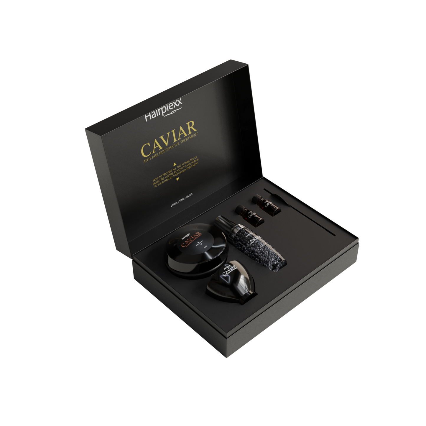 Applying Hairplexx Caviar Anti-Aging Hair Treatment for Healthy Hair