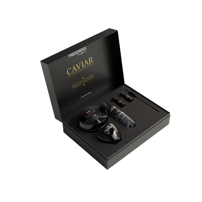 Applying Hairplexx Caviar Anti-Aging Hair Treatment for Healthy Hair