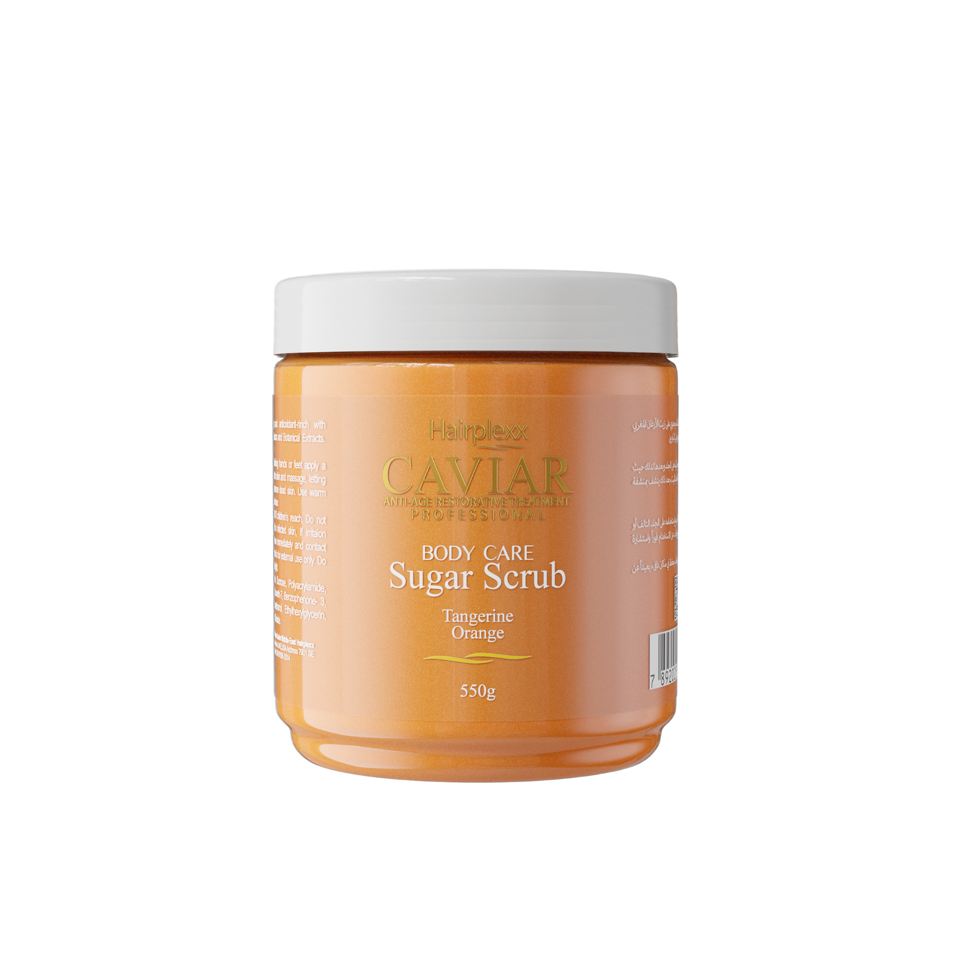 Hairplexx Caviar Tangerine orange with caviar extract to exfoliate and hydrating skin and nourishing the body it engligthens also the skin barrier. For body care essentials. 