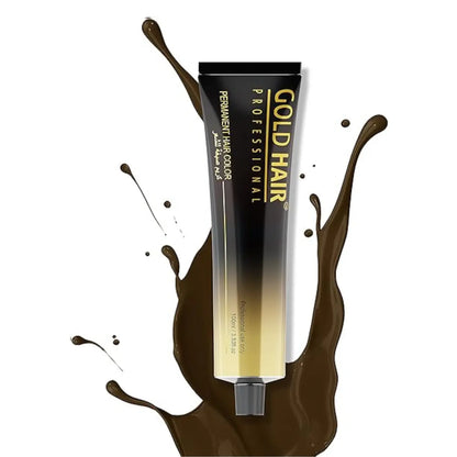 Gold Hair Permanent Color Brown Intensive Cream 100ml - Kenaan International