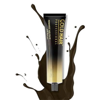 Gold Hair Permanent Color Brown Intensive Cream 100ml - Kenaan International